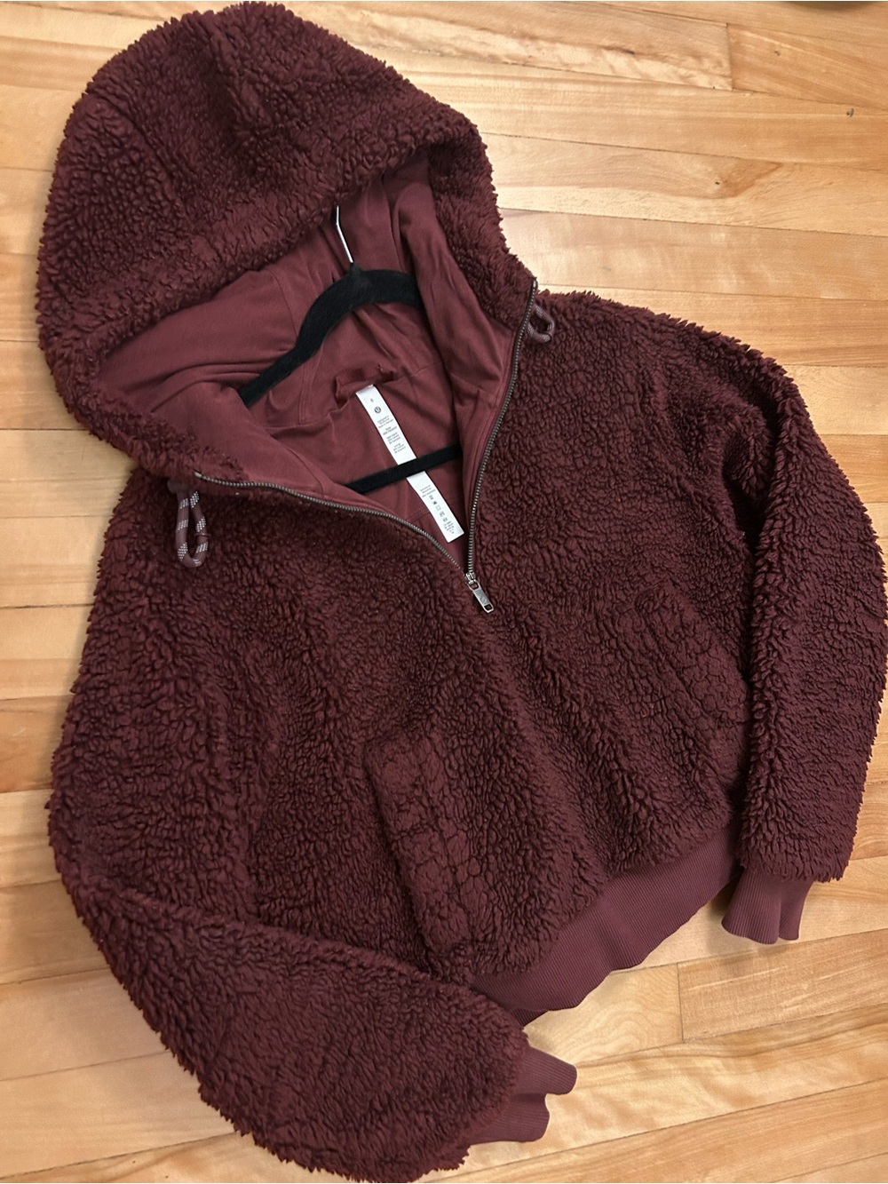 lululemon athletica Sherpa Half-Zip Hoodie in Burgundy
